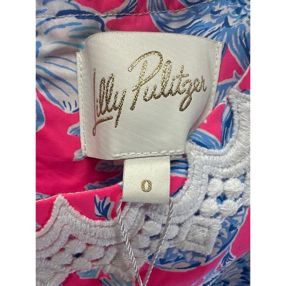 Lilly Pulitzer Ginge Shift Romper Roxie Pink Wave N Sea Size 0 NWT Women’s - Picture 4 of 8